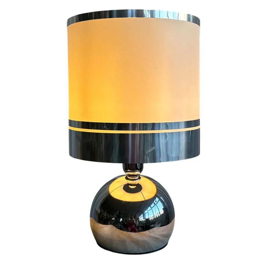 Sale Pamono Italian Space Age Spherical Chrome Table Lamp, 1970s
