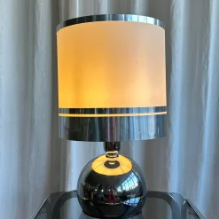 Sale Pamono Italian Space Age Spherical Chrome Table Lamp, 1970s