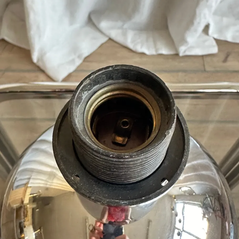 Sale Pamono Italian Space Age Spherical Chrome Table Lamp, 1970s