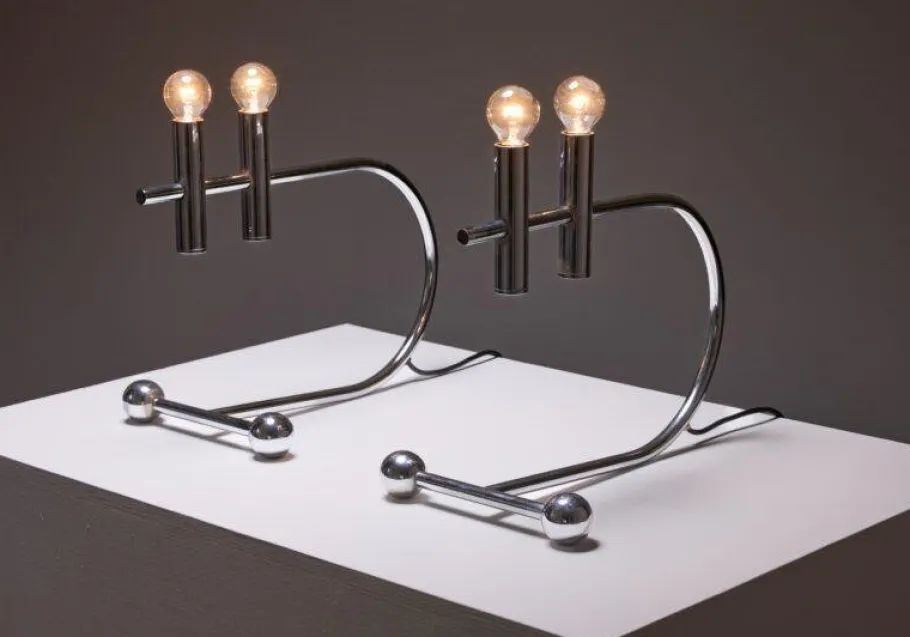 Clearance Pamono Italian Space Age Table Lamps, 1970s, Set of 2