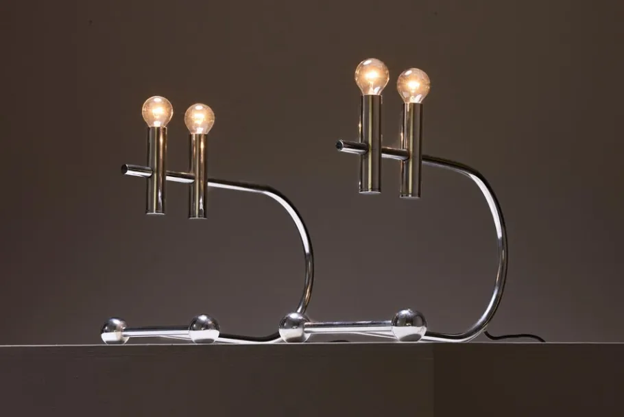 Clearance Pamono Italian Space Age Table Lamps, 1970s, Set of 2