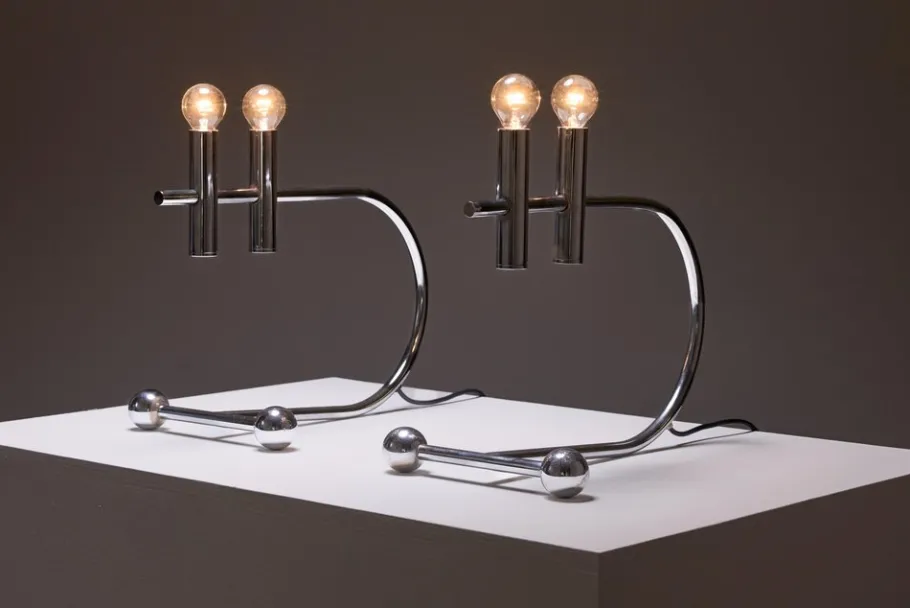 Clearance Pamono Italian Space Age Table Lamps, 1970s, Set of 2