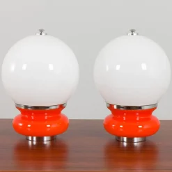 Hot Pamono Italian Space Age Table Lamps in Murano Glass by Carlo Nason for Mazzega, 1970s, Set of 2