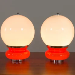 Hot Pamono Italian Space Age Table Lamps in Murano Glass by Carlo Nason for Mazzega, 1970s, Set of 2