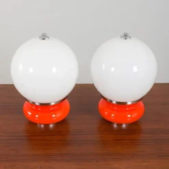 Hot Pamono Italian Space Age Table Lamps in Murano Glass by Carlo Nason for Mazzega, 1970s, Set of 2