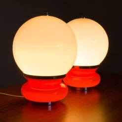 Hot Pamono Italian Space Age Table Lamps in Murano Glass by Carlo Nason for Mazzega, 1970s, Set of 2