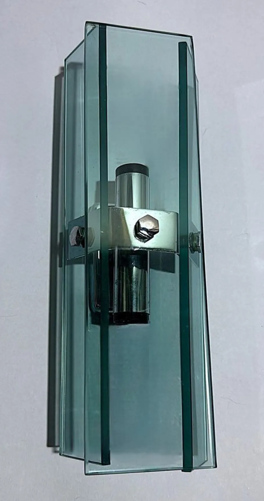 Best Pamono Italian Space Age Wall Sconces in Chrome Metal and Tempered Crystal, 1970s, Set of 2