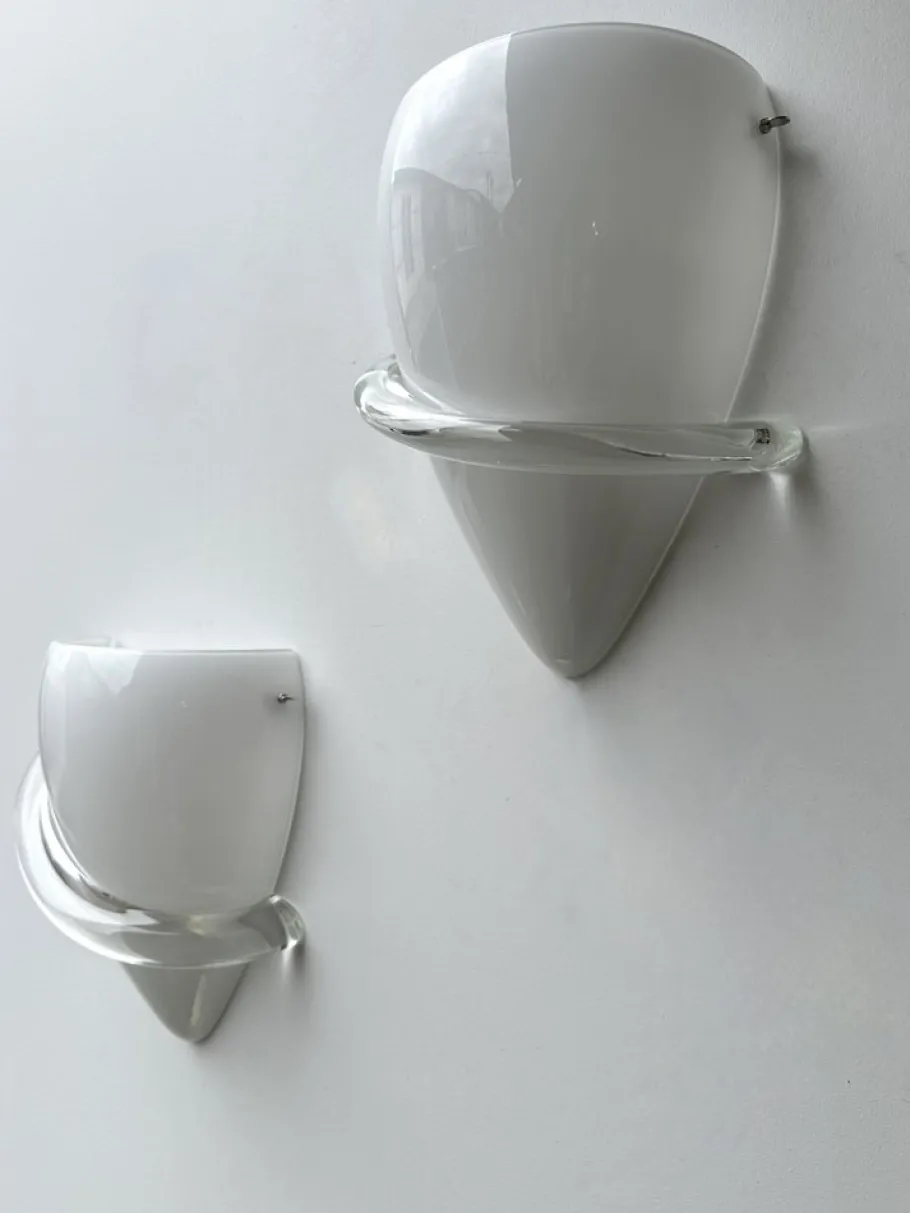 Best Pamono Italian Swan Sconces Murano Glass by Tina Aufiero for Venini, 1995, Set of 2