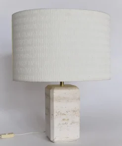 Outlet Pamono Italian Table Lamp in Travertine Marble, 1970s