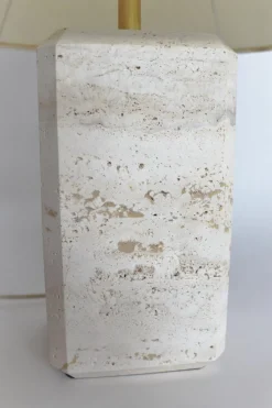 Outlet Pamono Italian Table Lamp in Travertine Marble, 1970s