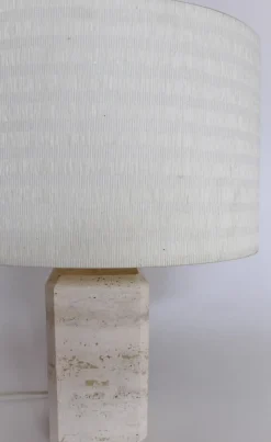 Outlet Pamono Italian Table Lamp in Travertine Marble, 1970s