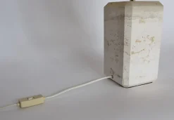 Outlet Pamono Italian Table Lamp in Travertine Marble, 1970s
