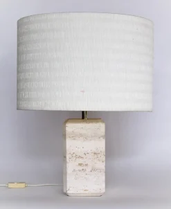 Outlet Pamono Italian Table Lamp in Travertine Marble, 1970s