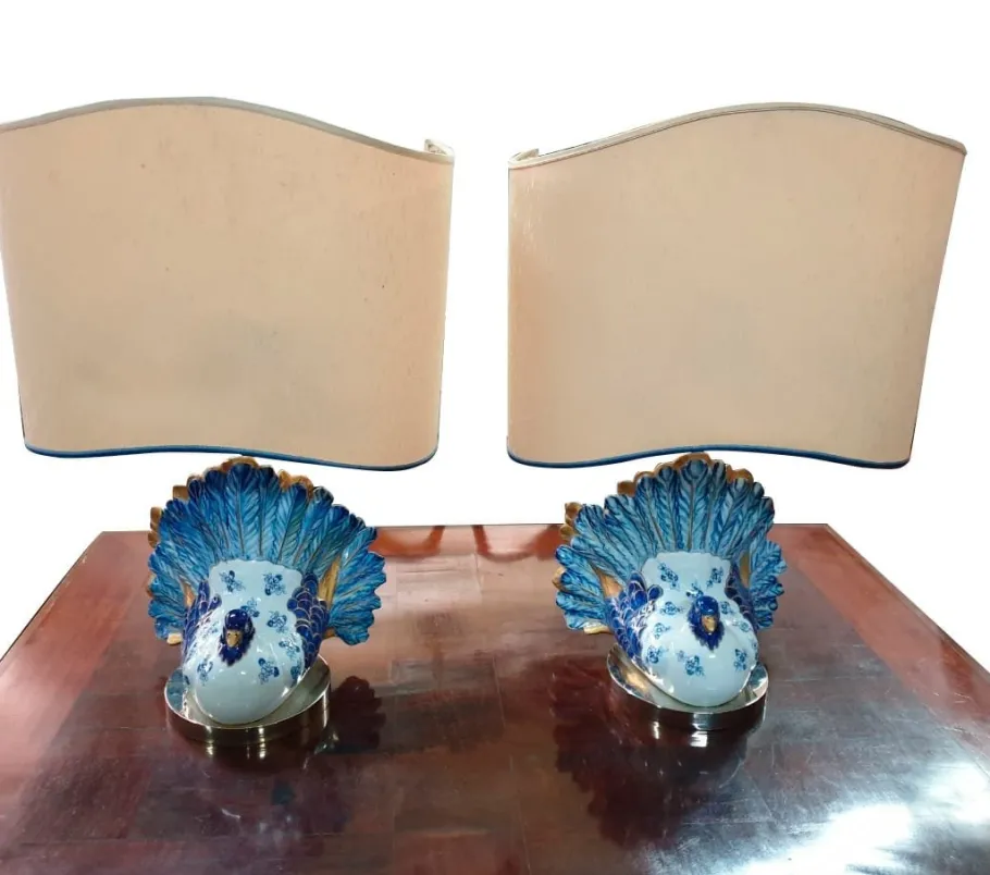 Online Pamono Italian Table Lamps from Società Porcellane Artistiche Firenze, 1980s, Set of 2