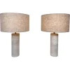 Online Pamono Italian Table Lamps in Travertine, Set of 2