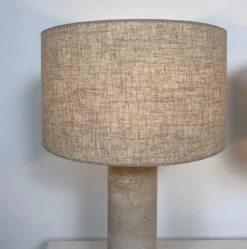 Online Pamono Italian Table Lamps in Travertine, Set of 2