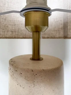 Online Pamono Italian Table Lamps in Travertine, Set of 2