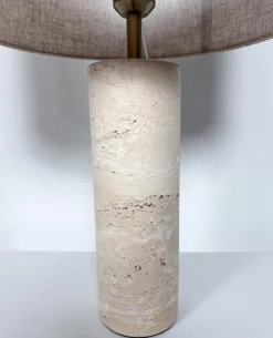 Online Pamono Italian Table Lamps in Travertine, Set of 2