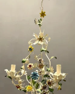 Discount Pamono Italian Tole Flower Chandelier, 1960s