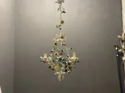 Discount Pamono Italian Tole Flower Chandelier, 1960s