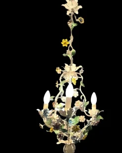 Discount Pamono Italian Tole Flower Chandelier, 1960s