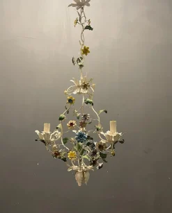 Discount Pamono Italian Tole Flower Chandelier, 1960s