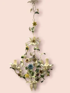 Discount Pamono Italian Tole Flower Chandelier, 1960s