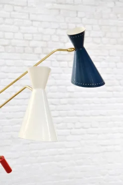 New Pamono Italian Tricolor Counterweight Diabolo Floor Lamp, 1950