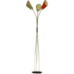 New Pamono Italian Triennale Floor Lamp in Brass from Arredoluce, 1950