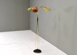 New Pamono Italian Triennale Floor Lamp in Brass from Arredoluce, 1950