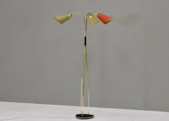 New Pamono Italian Triennale Floor Lamp in Brass from Arredoluce, 1950