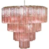 Discount Pamono Italian Tronchi Chandelier in Pink Murano Glass, 1990s