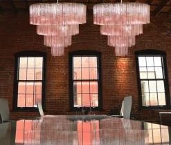 Discount Pamono Italian Tronchi Chandelier in Pink Murano Glass, 1990s
