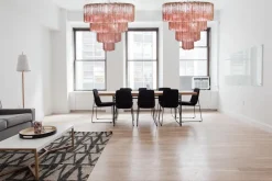 Discount Pamono Italian Tronchi Chandelier in Pink Murano Glass, 1990s
