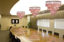 Discount Pamono Italian Tronchi Chandelier in Pink Murano Glass, 1990s