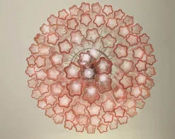 Discount Pamono Italian Tronchi Chandelier in Pink Murano Glass, 1990s