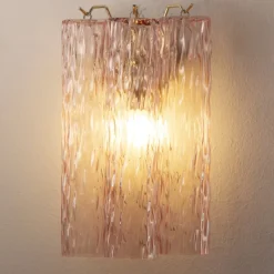Clearance Pamono Italian Wall Light in Murano Pink Glass, 1990s