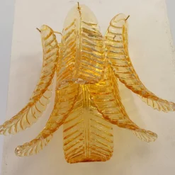 Online Pamono Italian Wall Sconce in Amber Murano Glass, 1990s