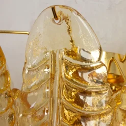 Online Pamono Italian Wall Sconce in Amber Murano Glass, 1990s
