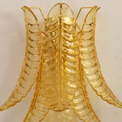 Online Pamono Italian Wall Sconce in Amber Murano Glass, 1990s