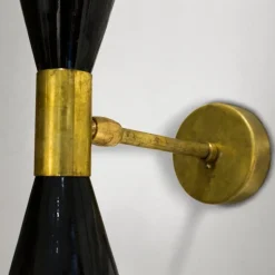 New Pamono Italian Wall Sconces in Brass and Aluminium, 1950s, Set of 2