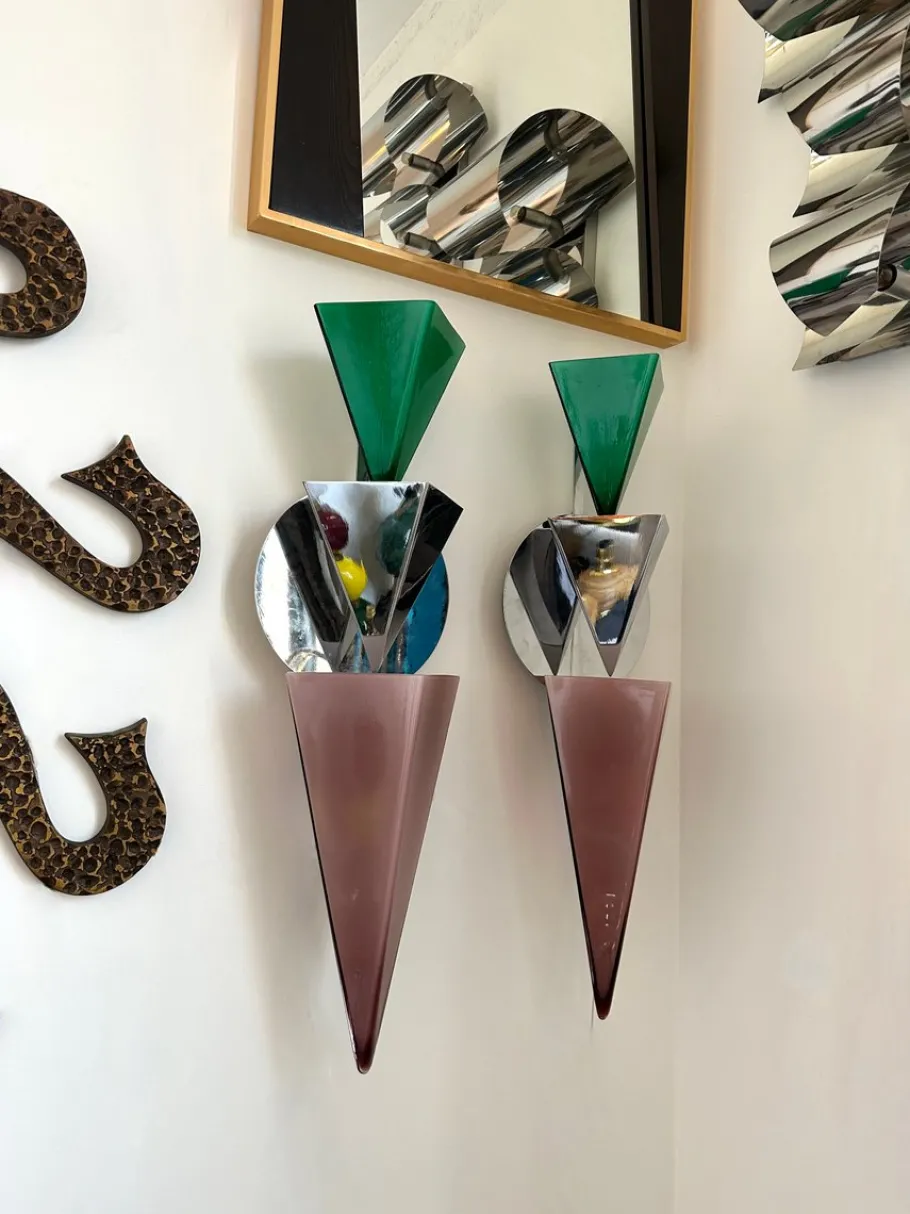 Best Pamono Italian Wassily Sconces attributed to Tihani and Mancini for Foscarini, 1980s, Set of 2
