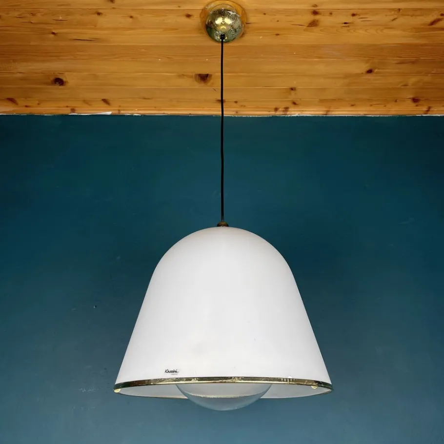 Clearance Pamono Italian White Kuala Pendant Lamp by Franco Bresciani for Guzzini Italy, 1970s