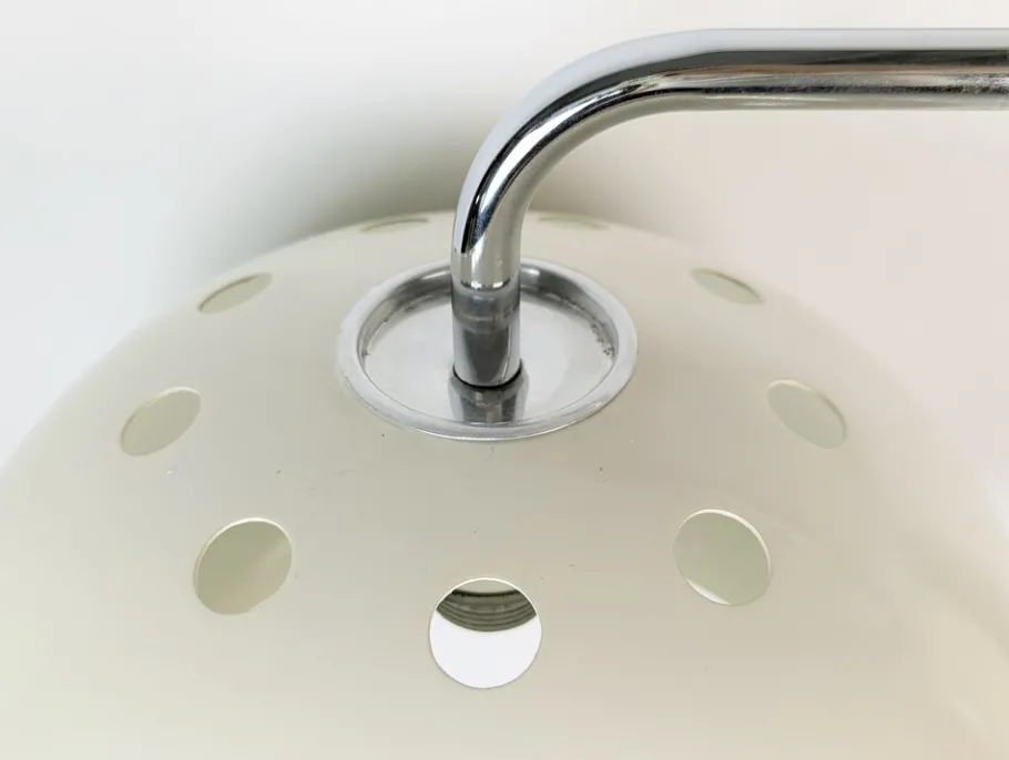 Best Pamono Italian White Painted & Chrome Plated Metal Extendable Arm Wall Lamp, 1970s