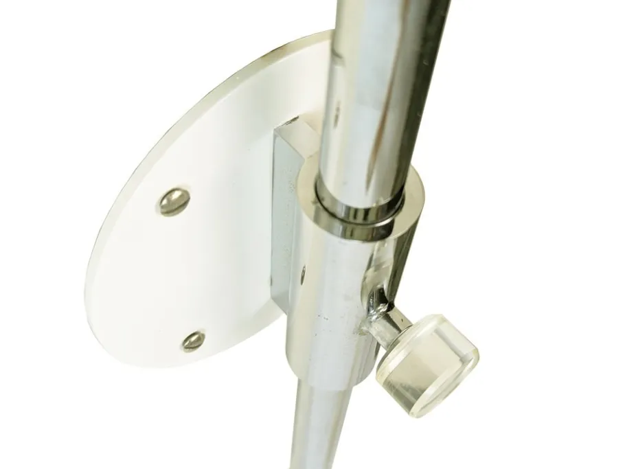 Best Pamono Italian White Painted & Chrome Plated Metal Extendable Arm Wall Lamp, 1970s