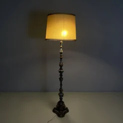 Sale Pamono Italian Wood Floor Lamp with Gold Leaf and Light Blue Lacquer, 1940s