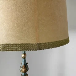 Sale Pamono Italian Wood Floor Lamp with Gold Leaf and Light Blue Lacquer, 1940s