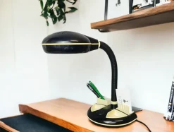 Discount Pamono Japanese Black Plastic Organizer Desk Lamp by Kyoji Tanaka for Rabbit Tanaka, 1980s