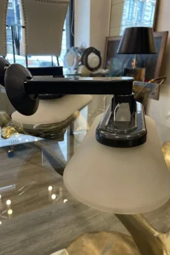 Clearance Pamono Jill Wall Sconces in Frosted Glass and Steel from Arteluce, 1970s, Set of 2