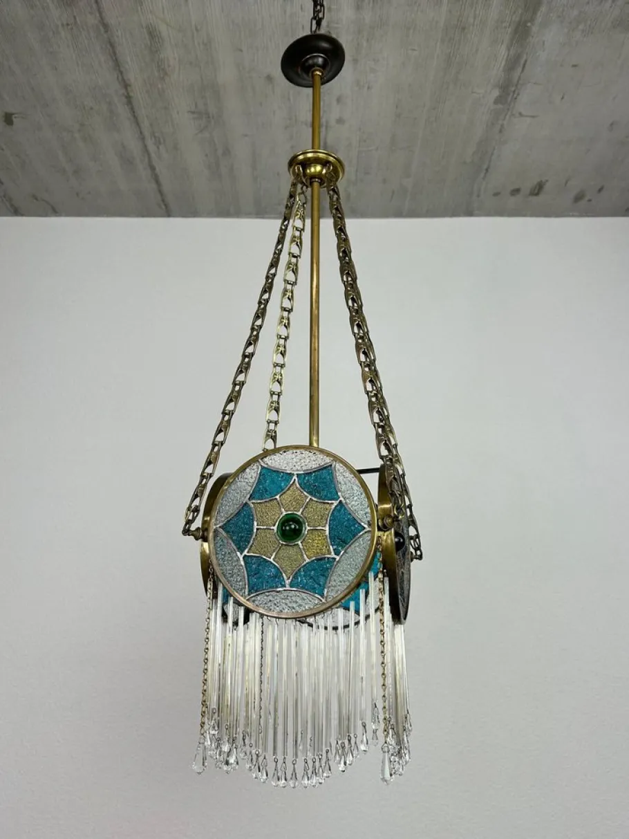 Clearance Pamono Jugendstil Hanging Lamp, 1890s